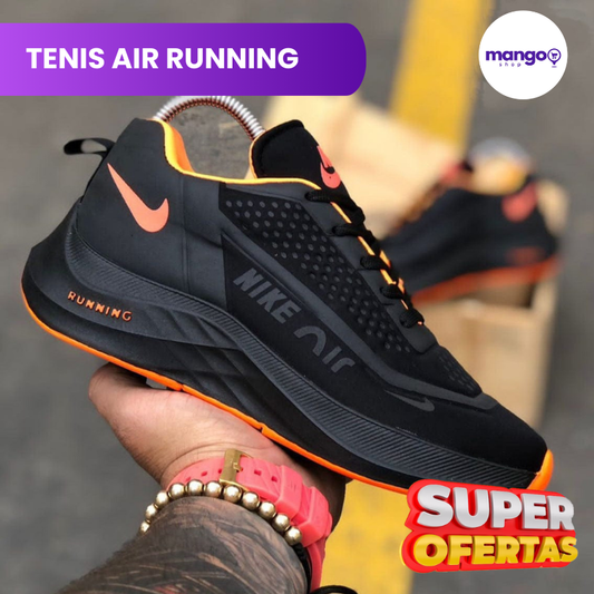 TENIS AIR RUNNING - Negro Naranja